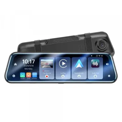 Yesido Camera Auto Yesido KM24 cu Carplay, Android Auto, 4K, Afisaj 9.66inch, Negru