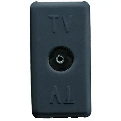 Priza tv de trecere 1 modul Gewiss System GW21229, negru