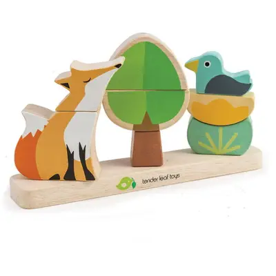 Tender Leaf Puzzle educativ magnetic Vulpea in padure, Tender Leaf Toys - Foxy Magnetic Stacker …