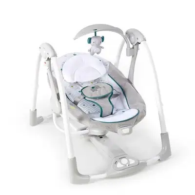 Balansoar electric 2 in 1 bebelusi, Ingenuity, ConvertMe Swing-2-Seat, Nash, 5 trepte balansare, 12…