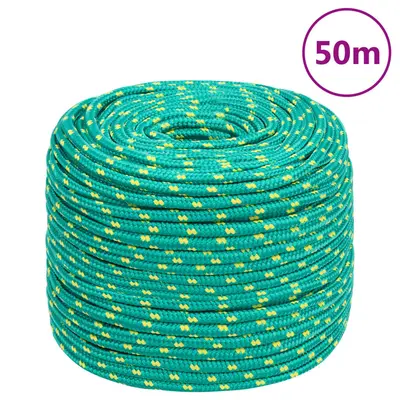 Franghie de barca, verde, 10 mm, 50 m, polipropilena