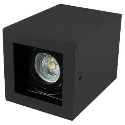 Corp iluminat montaj tavan soclu GU10 patrat negru V-TAC SKU-3631
