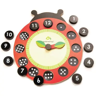 Tender Leaf Jucarie educativa Ceas Buburuza, din lemn premium, Tender Leaf Toys - Ladybug Teaching…