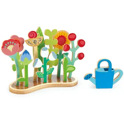 Tender Leaf Jucarie din lemn premium, Stratul de flori, Tender Leaf Toys - Flower Bed, 12 piese, 3+…