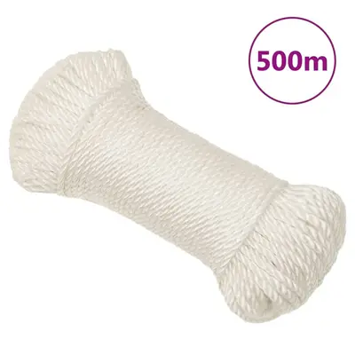 Franghie de lucru, alb, 6 mm, 500 m, polipropilena