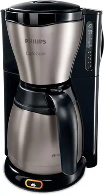 Cafetiera Philips Gaia Collection HD7548/20, 15 cesti, 1000 W, Rezervor 1.2 l (Negru/Inox)