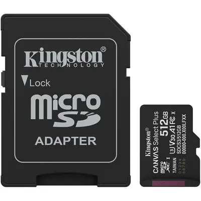Card Technology 512GB microSDXC Canvas Select Plus Gen3 150MB/s A1 + Adapter