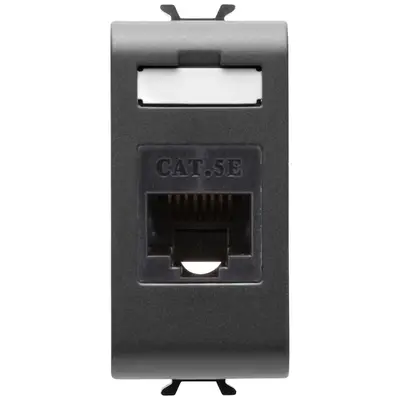 Priza date RJ45 CAT5E 1 modul Gewiss Chorus GW12421, negru satin
