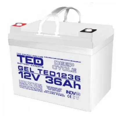 Acumulator pentru UPS sau panouri fotovoltaice GEL Deep Cycle M6 TED A0058590 12V 36Ah TED1236 lot…