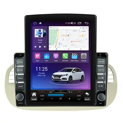 Navigatie dedicata cu Android Fiat 500 2007 - 2015, gri, 4GB RAM, Radio GPS Dual Zone, Touchscreen…