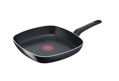Tigaie Grill Tefal Simple Cook B5564053, Thermo-Signal, invelis antiaderent din titan, 26X26 cm…