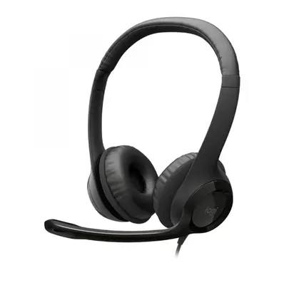 Casti Stereo Logitech H390, USB, Microfon (Negru)