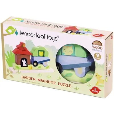 Tender Leaf Puzzle magnetic Gradina, Tender Leaf Toys - Garden Magnetic Puzzle 3D, din lemn…