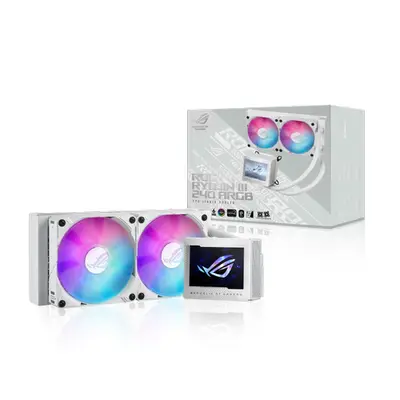COOLER CPU AIO ASUS ROG RYUJIN III 240 ARGB, 2x 120mm, Racire cu lichid, Ecran LCD 3.5inch (Alb)
