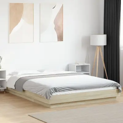Cadru de pat, stejar sonoma, 120x190 cm, lemn prelucrat