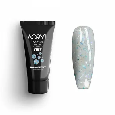 Acryl Pro Gel 2M Hema Free Flakes and Glitter AB Clear - 30g