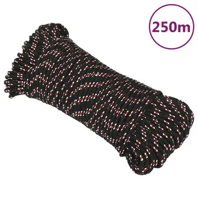 Franghie de barca, negru, 5 mm, 250 m, polipropilena