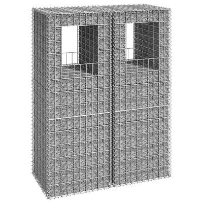 Stalpi cos gabion, 2 buc., 50x50x140 cm, fier