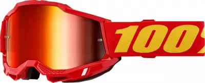 Ochelari cross atv 100% Accuri 2 Red, lentila oglinda, culoare rama rosu