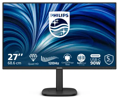 Monitor Consumer Philips 27B2U3601/00, 27", 2560 x 1440 pixeli, Black, 3 ani Garantie