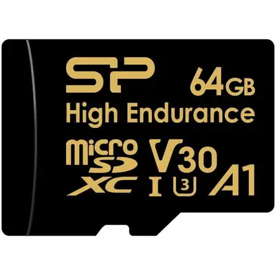 Silicon power Card de memorie Silicon Power microSDXC High Endurance Golden Series, 64GB, V30…