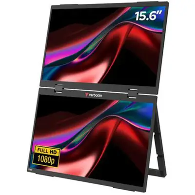 Verbatim Monitor dual portabil Esentials Verbatim 15.6, FHD Dual, Full HD Screens, 1920-1080 , IPS…