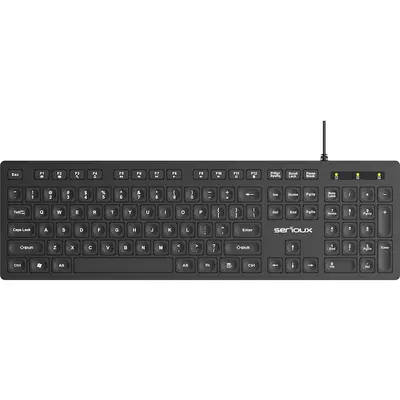 Serioux Tastatura cu fir SERIOUX SRXK-SKB704WD, interfata USB, 104 taste, material ABS, US Layout…