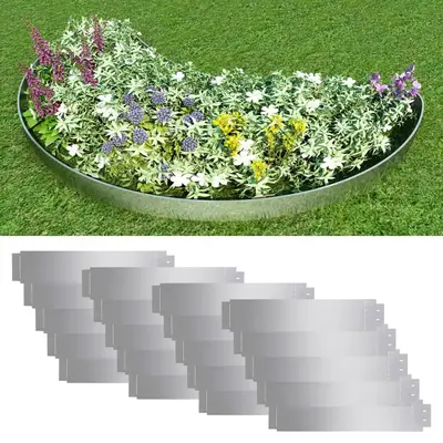 Gard de gazon, 20 buc., 100 x 20 cm, otel galvanizat