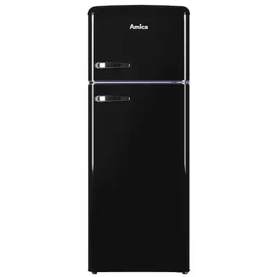 AMICA Frigider design retro Amica KGC15634S, 208L, Clasa E, H 144 cm, negru