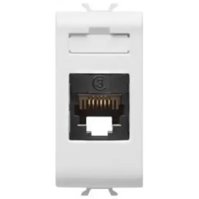 Priza telefon RJ11 1M Gewiss Chorus GW10401, alb