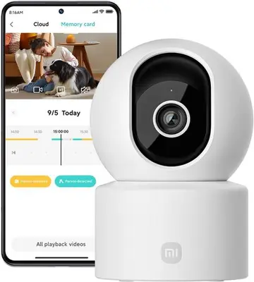Camera de supraveghere interior Xiaomi Smart Camera C302, 3MP 2K UHD, Wi-Fi 6, Bluetooth, Microfon…