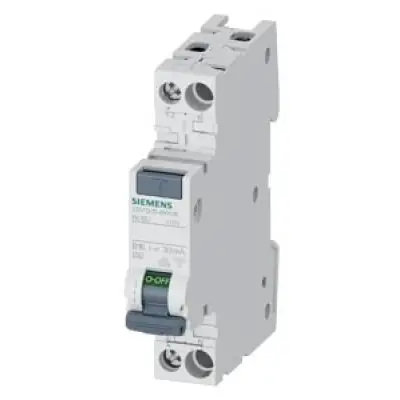 Disjunctor cu protectie diferentiala monofazica Siemens 5SV1313-6KK16, 16A, 30mA, curba B, RCBO…
