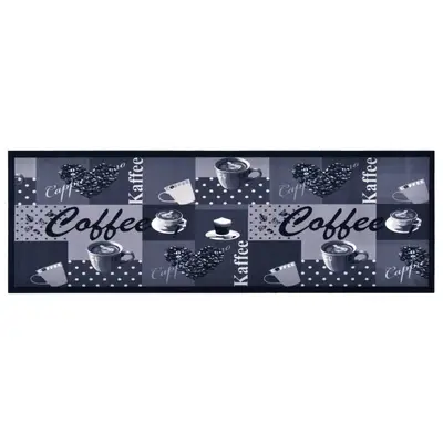 Covoras de bucatarie lavabil, albastru, 60x300 cm, model cafea