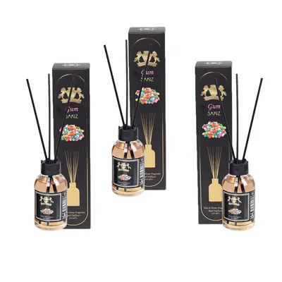 Set 3 Difuzoare de Camera cu Betisoare Golden Silva Bubble Gum, 3 x 110ml