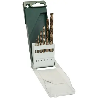 Set burghie metal, Bosch 2609255087, HSS-CO, 2-8 mm, tija cilindrica, 6 bucati