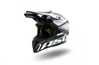 Casca motocross enduro copii Asix 127, culoare negru alb, marime YS 51-52cm