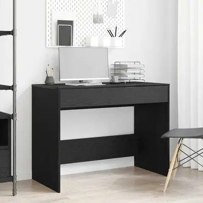 Birou stejar negru 101x50x76,5 cm lemn prelucrat