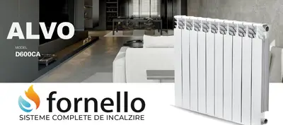 Radiator (calorifer) din aluminiu Fornello ALVO D600CA baterie 10 elementi 10 ani garantie inaltime…