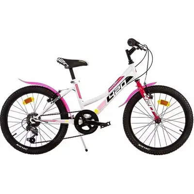 Bicicleta cu pedale, Dino Bikes, Mountain Bike, Cu 6 viteze, 20 inch, Pana la 130 cm, Multicolor
