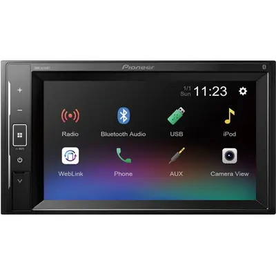 Pioneer Multimedia player auto, Pioneer, 2 DIN, 4x50W, afisaj de 6,2 inchi, USB, Bluetooth, Negru
