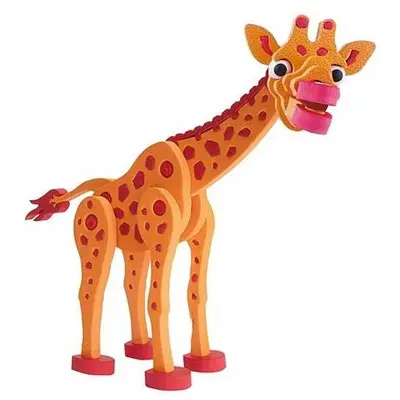 Toi-Toys Puzzle 3D Spuma Girafa, 104 piese, Toi-Toys TT43547A, Varsta 6+ ani, Portocaliu