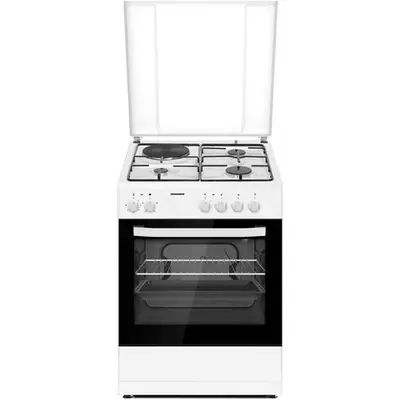 Aragaz mixt Heinner HFSC-S60E1HSWH, 3 arzatoare gaz + 1 plita electrica, aprindere electrica…