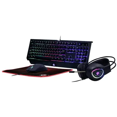 GEMBIRD Set gaming tastatura, mouse, casti si mousepad Gembird GGS-UMGL4-01-DE, cu cablu, iluminat…