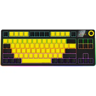 LORGAR Tastatura Wireless Lorgar KBP70TKLW, RGB LED, USB/USB Wireless, Bluetooth, Negru-Galben