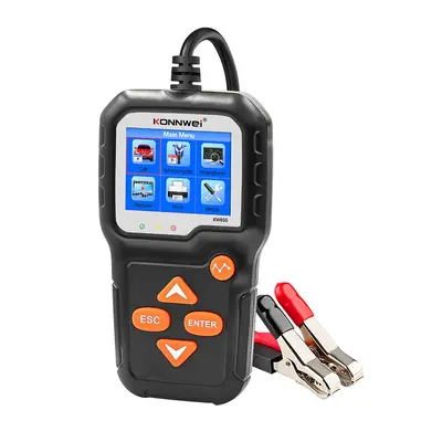 Tester Profesional pentru Baterii Auto si Moto KONNWEI KW650, 6-16V, cu Ecran Color 2.4", Analiza…