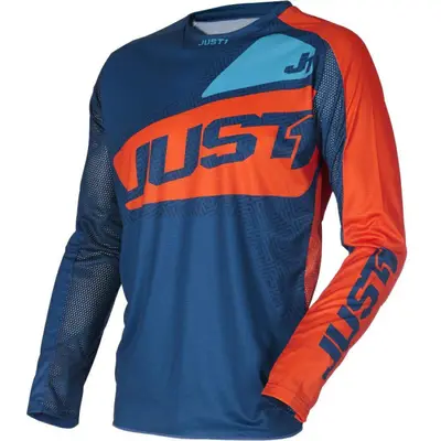 Tricou atv cross Just1 J-Force Vertigo, culoare albastru portocaliu, marime M