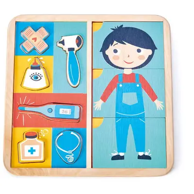 Tender Leaf Puzzle educativ Sa invatam corpul uman, Tender Leaf Toys - Ouch Puzzle, 12 piese, 3+ ani
