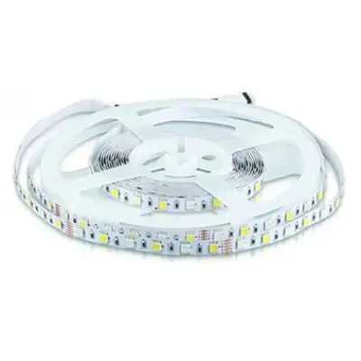 Banda LED SMD5050 60LED/M RGB + alb cald IP20 5M V-TAC SKU-212553