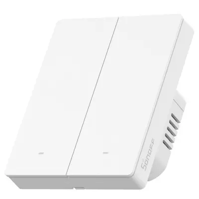 Intrerupator inteligent Sonoff M5-2C-80W, 2 canale, 10A, protocol Matter, alb