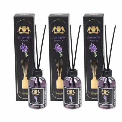 Set 3 Difuzoare de Camera cu Betisoare Golden Silva Lavender, 3 x 110ml
